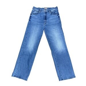 Mother Rambler Zip Flood Jeans Size 30 Out of the Blue Medium Wash High-Rise